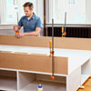 clamping together the MDF panels for the bed frame of a storage bed