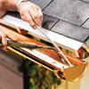 soldering the seams for installing half-round gutters
