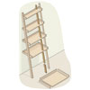 exploded view of a ladder bookshelf with cleats highlighted