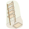 exploded view of a ladder bookshelf with uprights highlighted