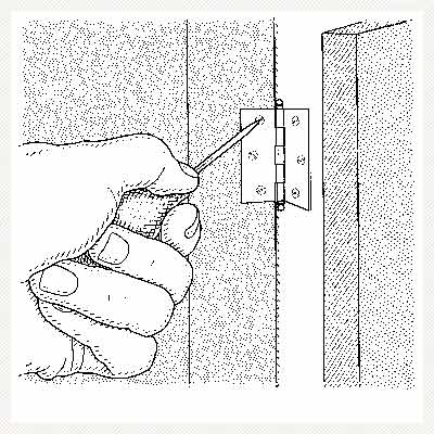 illustrated diagram for removing a painted-over hinge