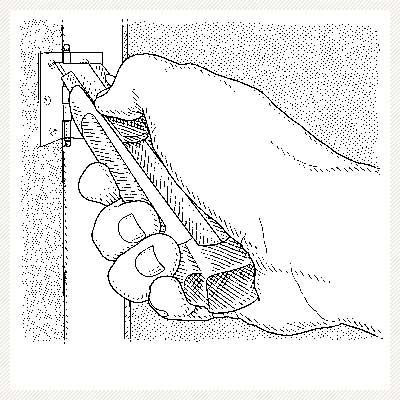 illustrated diagram for removing a painted-over hinge remove paint