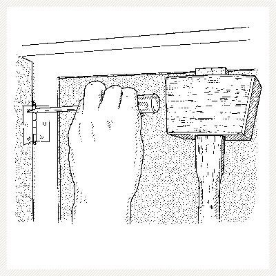 illustrated diagram for removing a painted-over hinge break paint's grip