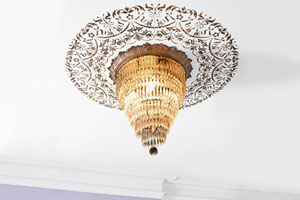 a stenciled ceiling medallion