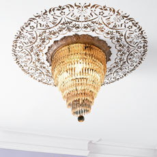 a stenciled ceiling medallion