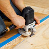 adding a grooved edge to a herringbone pattern floor with a router