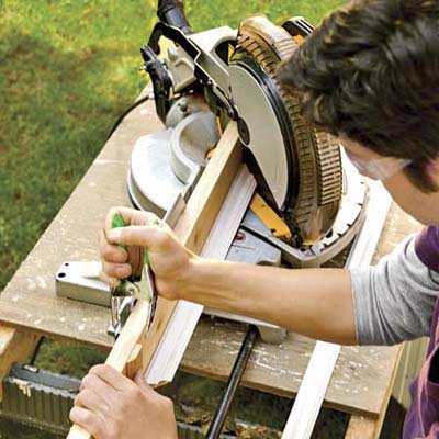 clamp the stop into place against the left end of the molding.