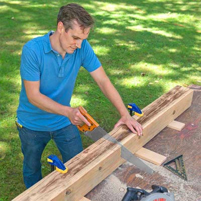 Crosscut the Center Post To Build a Decorative Driveway Marker