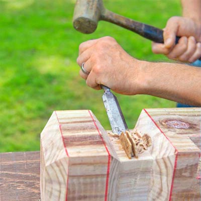 Clean up the Notch To Build a Decorative Driveway Marker