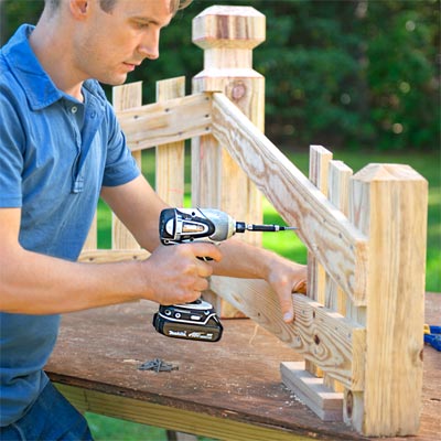 Build the frame: Attach the Balusters to Build a Decorative Driveway Marker