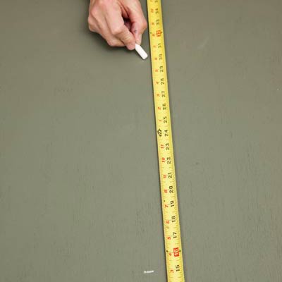 marking band distances with chalk and a tape measure