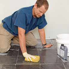 how to install a stone-tile floor