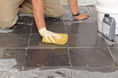 how to install a stone-tile floor