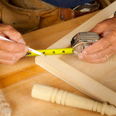 measuring and marking an artists' wood panel