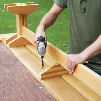assembling a picnic bench