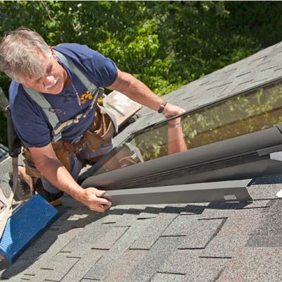 install watertight skylight cover step flashing with counterflashing to keep out elements