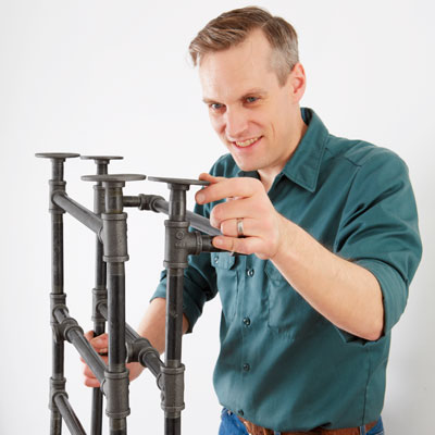 standing the towel-bar side next to the ladder side to compare it