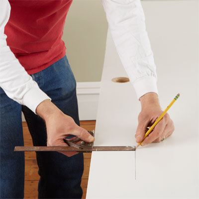 marking the stiles on a hollow-core door
