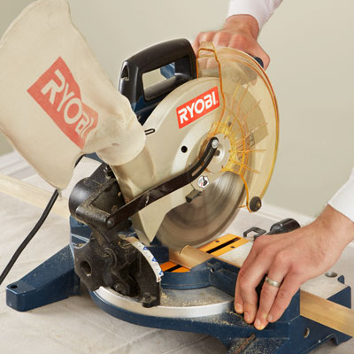 cutting blanks with a miter saw