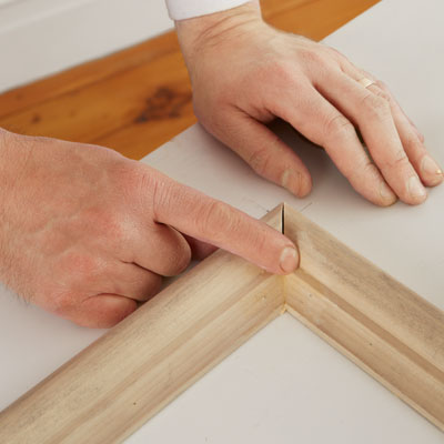 checking the miter for gaps