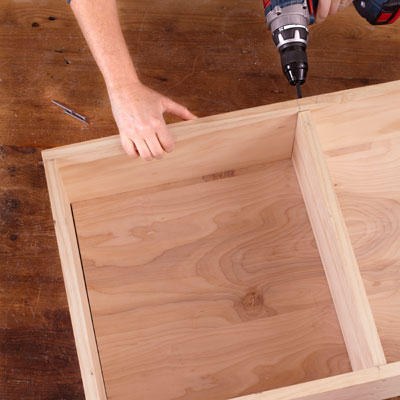 adding a shelf to the inside of the cabinet