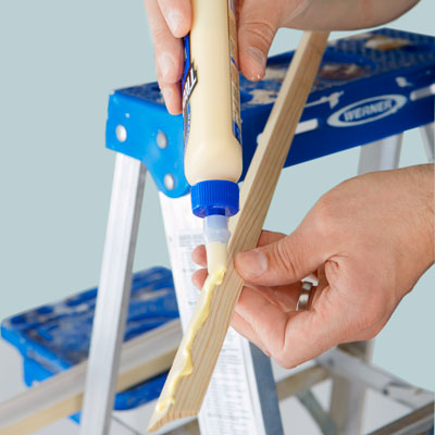 gluing the molding before nailing