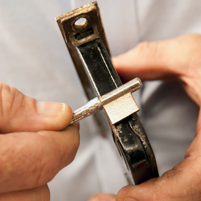 fitting the skeleton key bit's width to match the width of the lock case, making a new skeleton key for an old mortise door lock