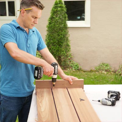 Assemble the Front Panel to build a compost bench