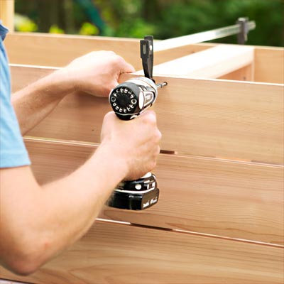 Attach the Cross Brace to build a compost bench