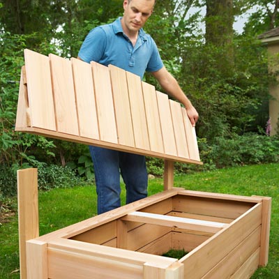 Attach the Backrest to build a compost bench