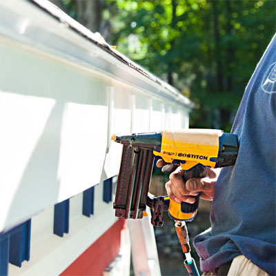 Attach Stand-off Blocks when installing fiberglass gutters