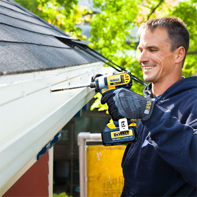 Mount the Gutter when installing fiberglass gutters