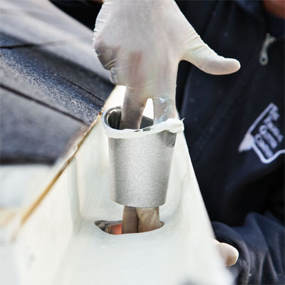 Set the Outlets when installing fiberglass gutters