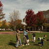 Kevin O'Connor, Slater Harrison and group of kids launch a rocket