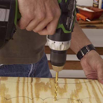 drill holes for the jigsaw