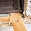 adjust the unit by inserting shims under the sill and behind the side jambs until it is centered in the space and opens, closes, and locks smoothly