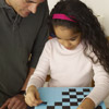 girl makes the checkerboard