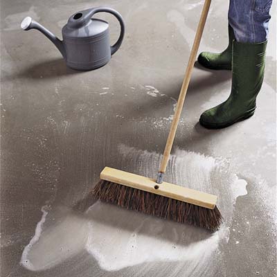 etch the floor with etching sloution and water