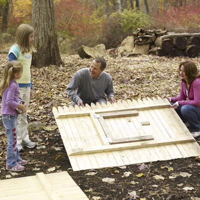family building a fort