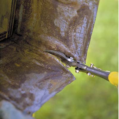 Cut the corners with snips