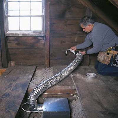 Installing the wall cap.