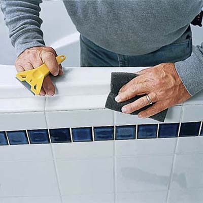 scrub tub surround to remove every trace of caulk residue