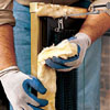 Insulating the door.