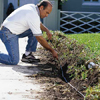 Burying the electrical cables for landscape lighting
