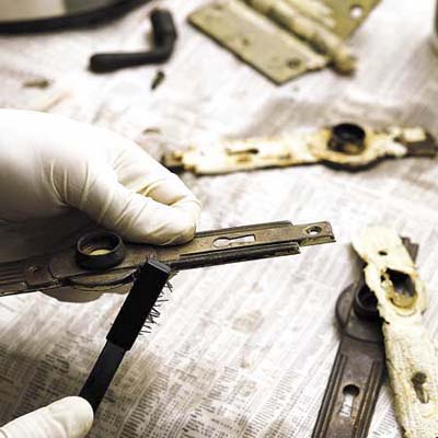 scrubbing door hardware
