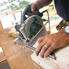 cutting the studs  for a partition wall