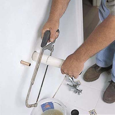 cutting pipe for sink installation