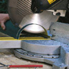 Cutting the gutter with a miter saw