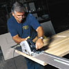 Tom silva cutting the new door down to size