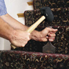 Fastening the carpet runner to riser